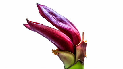 isolated white background photo of banana flower. 