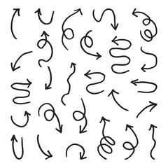 Set of hand drawn arrow vector
