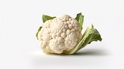 isolated white background photo of Cauliflower.