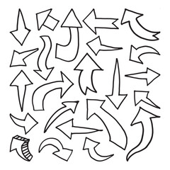 Set of hand drawn arrow vector