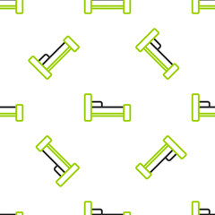 Line Bed icon isolated seamless pattern on white background. Vector