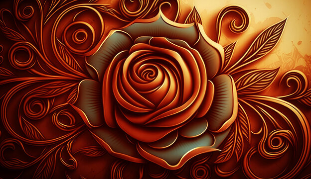 Beautiful rose flower background. generative ai.