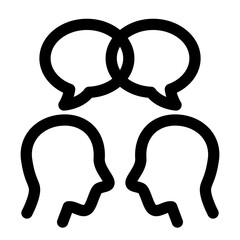 コミュニケーション、話すを表すラインスタイルのアイコン