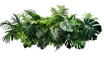 Tropical background with monstera leaves. Realistic illustration, Generative AI