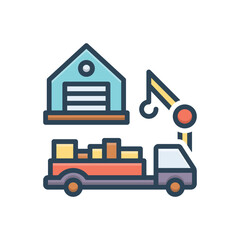 Color illustration icon for supply
