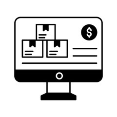 Online parcel payment Vector Icon

