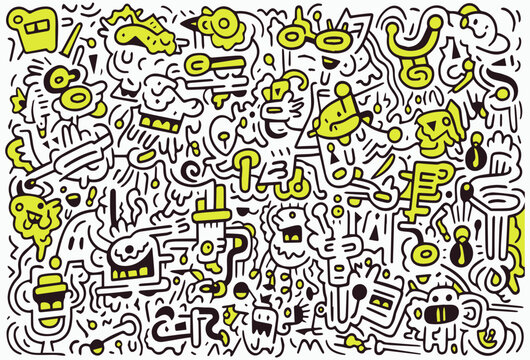 abstract doodle art pattern ,doodle wallpaper vector
