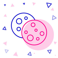 Line Cookie or biscuit with chocolate icon isolated on white background. Colorful outline concept. Vector