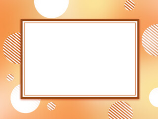 オレンジ色を基調とした白色と縞模様の水玉模様のフレーム