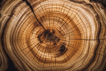 Wooden cut texture background. Rough surface. Empty color of brown surface on nature pattern desk board. Generative AI
