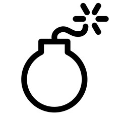 セキュリティ、爆弾を表すラインスタイルのアイコン