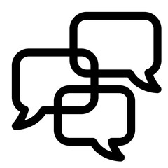 マーケティング、会話を表すラインスタイルのアイコン