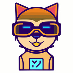 Dog vector illustration Flat Cartoon Style. logo cute Dog icon. Animal Nature Icon Isolated.