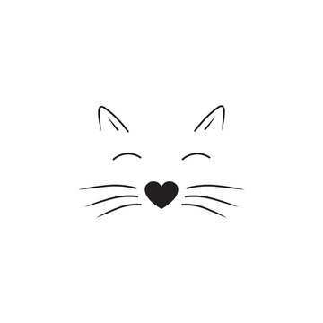 Cute cat logo isolated vector image