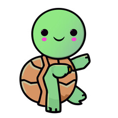 turtle vector illustration Flat Cartoon Style. logo cute turtle icon. Animal Nature Icon Isolated.