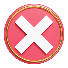 3d cross check mark icon isolated. tick marks symbols concept, 3d render illustration