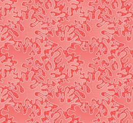 Pink abstract corals seamless pattern. Blobs and bubbles vector illustration background.