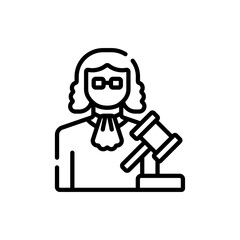 judge icon with hammer with black color