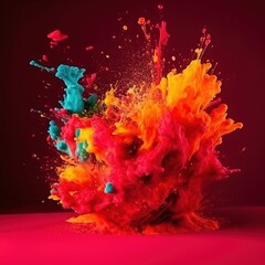 colorful paint explosion -Ai