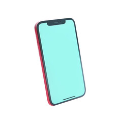 Mockup Phone display with blank white screen, Mobile blue smartphone isolated on transparent png background. Generative ai