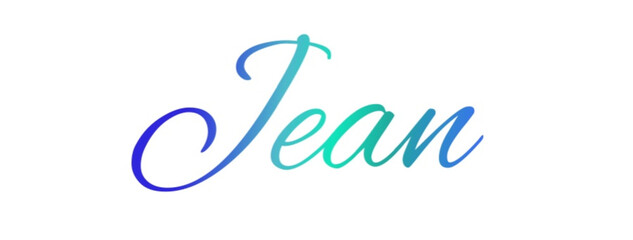 Jean - light blue and blue color - male name - ideal for websites, emails, presentations, greetings, banners, cards, books, t-shirt, sweatshirt, prints
