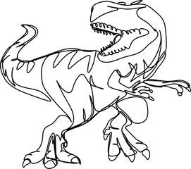 one line art. Jurassic park. one continuous line art of a Tyrannosaurus