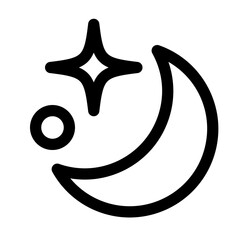 一日、月を表すラインスタイルのアイコン