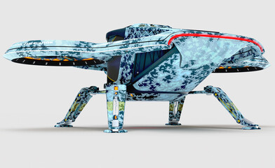 3D illustration of a multi-purpose military drone.