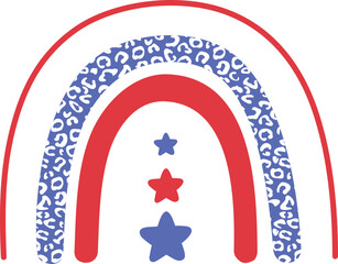 Rainbow USA 4th of july patriotic