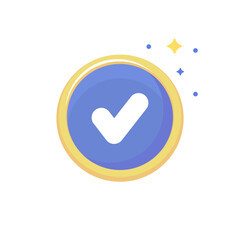 Colorful Check Mark in Circle Icon