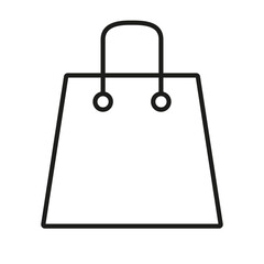 Shopping bag isolated, bag icon vector, bag icon outline logo template concept.
