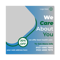 Heathcare Social Media Post Design Template