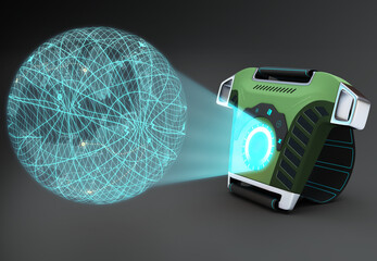 3D rendering of a navigation compact compass device.