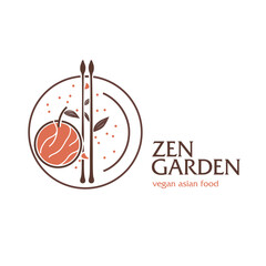 Zen garden, vegan asian food logo