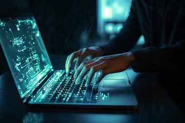 person typing keyboard on a laptop