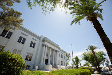 Daytime view of the historic 1924 Imperial County Courthouse, built in the Beaux-Arts style in El...