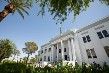 Daytime view of the historic 1924 Imperial County Courthouse, built in the Beaux-Arts style in El...