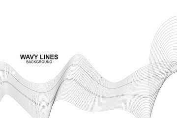 Abstract wavy lines background in vector design