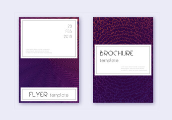 Stylish cover design template set. Violet abstract