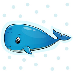 illustration of a cartoon whale
