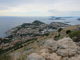 Panoramic view of the old city of Dubrovnik, Croatia