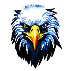 eagle head with style hand drawn watercolor digital painting illustration
