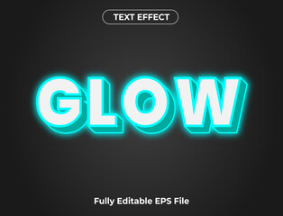 3D GLOW Text Effect Design with fully editable font