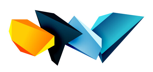 Vector 3d low poly triangle geometric design elements