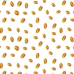 Coffee beans seamless pattern vector background