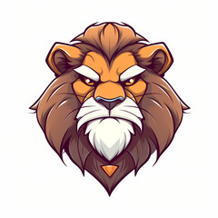 Drawing of a lion head. created in combination of self-drawn and AI support. Icon, logo, tattoo, vector illustration.