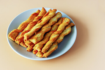 A stick of yeast dough from Kochiota on a plate