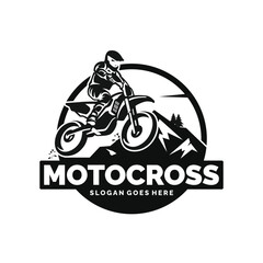 Motocross logo design vector