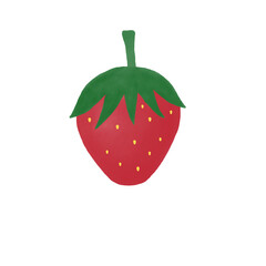 Fresh strawberry isolated on white hand drawn watercolor