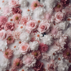 Obraz na płótnie Canvas Pink And White Flowers Wallpaper Background Illustration